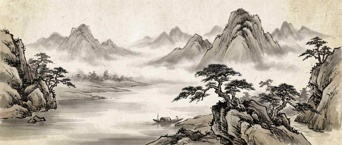 澳门皇冠体育 - 水墨山水画背景